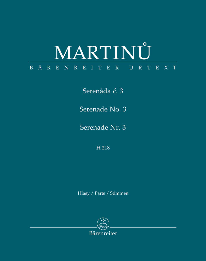 Serenade No. 3 H 218 - Martinu - Set of Parts, Urtext Edition