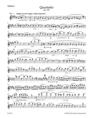 String Quartet in C-sharp Minor Op. 131 - Beethoven - Set of Parts, Urtext Edition - String Quartet