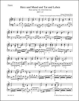 Heart and Lips, Thy Whole Behaviour BWV 147 - Bach - Organ/Basso Continuo Part, Urtext Edition
