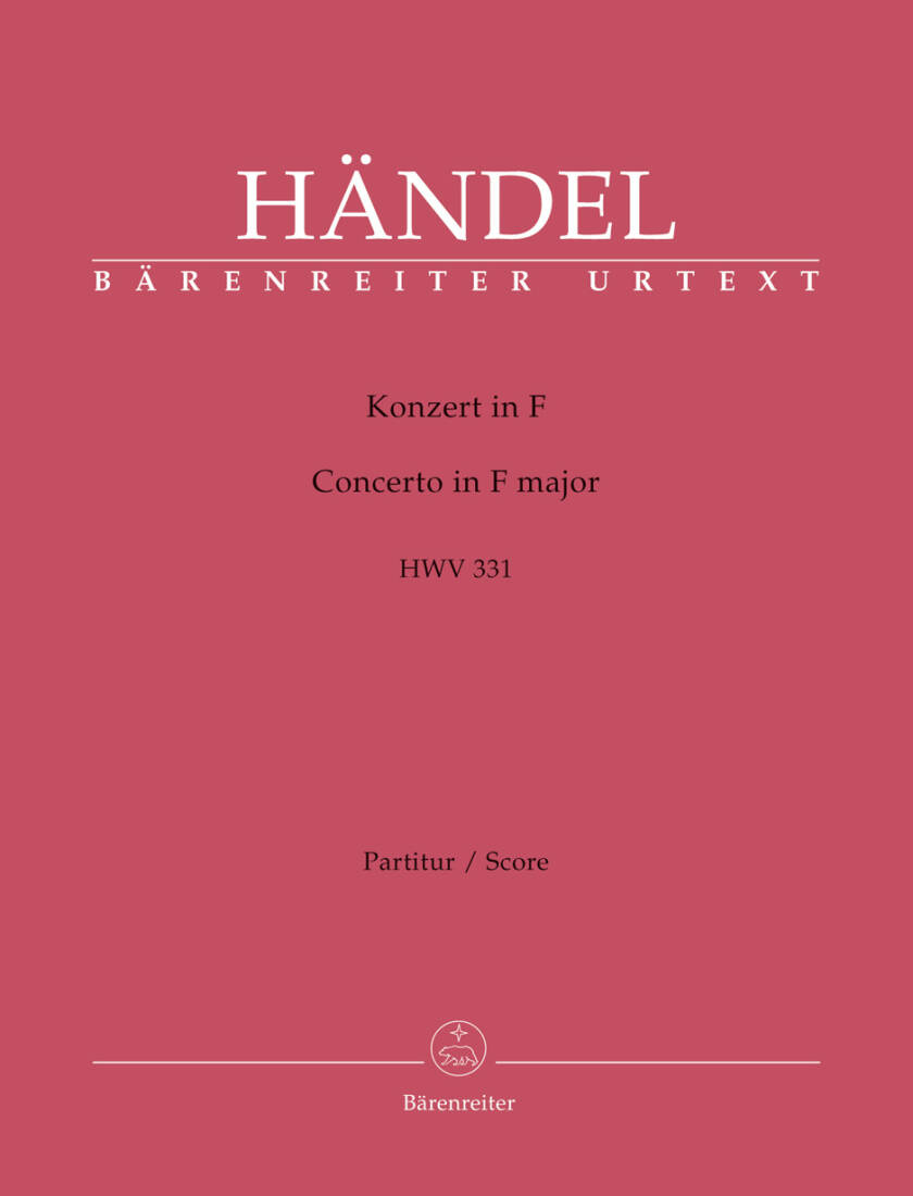 Concerto in F Major HWV 331 - Handel - Score, Urtext Edition - Orchestra