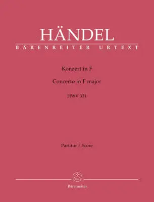 Baerenreiter Verlag - Concerto in F Major HWV 331 - Handel - Score, Urtext Edition - Orchestra