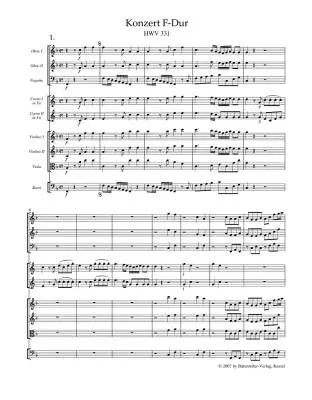 Concerto in F Major HWV 331 - Handel - Score, Urtext Edition - Orchestra