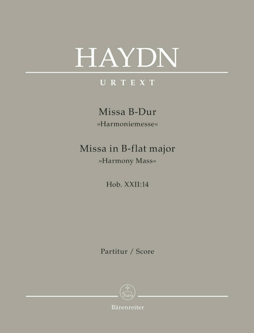 Missa in B-flat Major Hob.XXII:14 \'\'Harmony Mass\'\' - Haydn - Score, Urtext Edition - Soloists, Choir, Orchestra, Organ