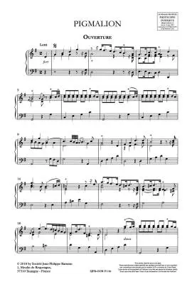 Pigmalion Rct 52 - Rameau - Vocal Score, Urtext Edition - Soloists, Choir, Orchestra