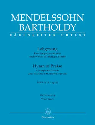 Lobgesang / Hymn of Praise Op. 52 Mwv a 18 - Mendelssohn Bartholdy - Vocal Score, Urtext Edition - Soloists, Choir, Orchestra