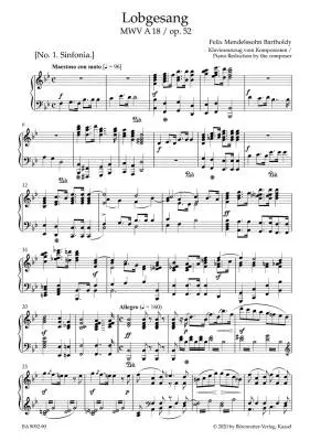 Lobgesang / Hymn of Praise Op. 52 Mwv a 18 - Mendelssohn Bartholdy - Vocal Score, Urtext Edition - Soloists, Choir, Orchestra