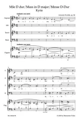 Mass in D Major Op. 86 - Dvorak - Vocal Score