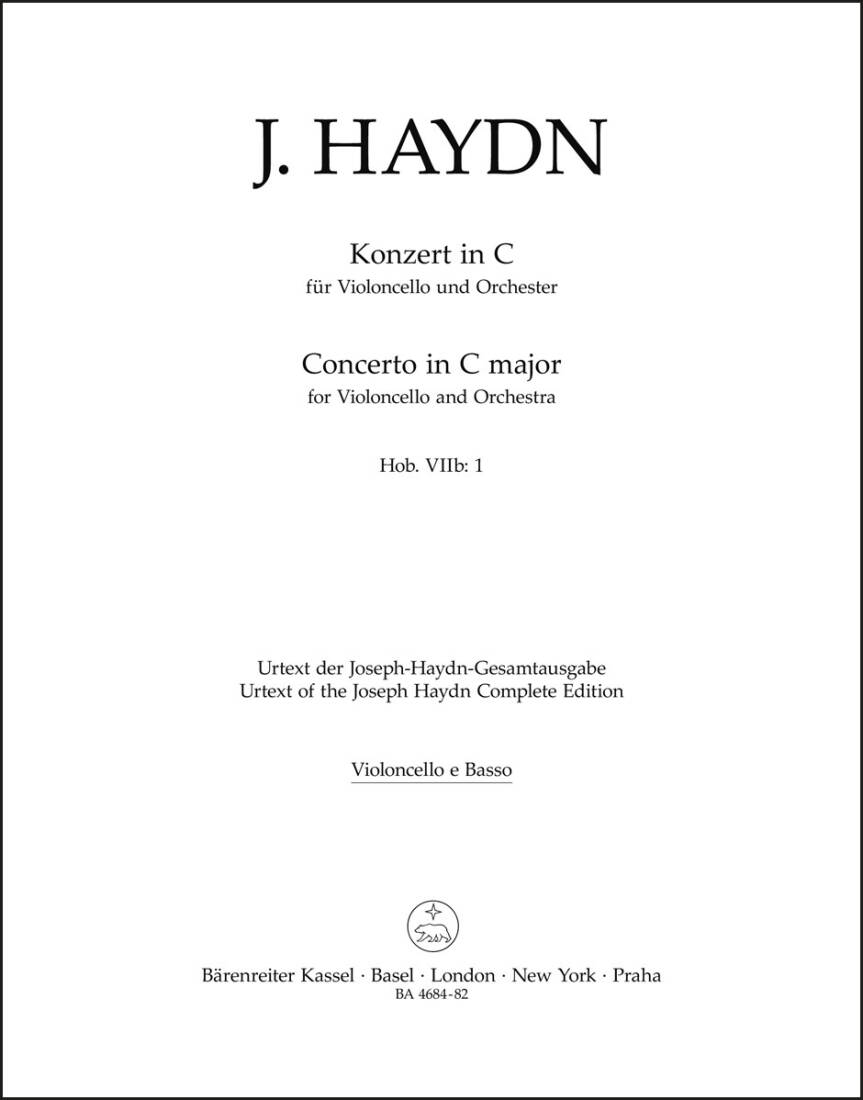 Concerto for Violoncello and Orchestra in C Major Hob.viib:1 - Haydn - Part, Urtext Edition