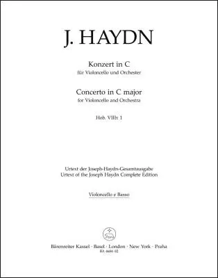 Baerenreiter Verlag - Concerto for Violoncello and Orchestra in C Major Hob.viib:1 - Haydn - Part, Urtext Edition