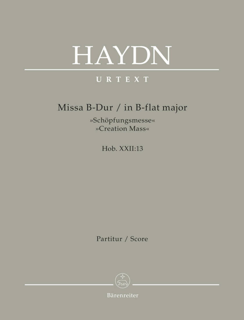Missa in B-flat Major Hob. XXII:13 \'\'Creation Mass\'\' - Haydn - Score, Urtext Edition