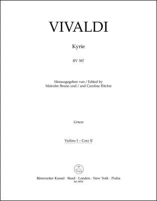 Baerenreiter Verlag - Kyrie RV 587 - Vivaldi - Violin I/Choir II Part, Urtext Edition