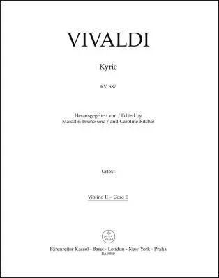Baerenreiter Verlag - Kyrie RV 587 - Vivaldi - Violin II/Choir II Part, Urtext Edition
