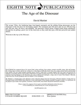 Eighth Note Publications - Age Of The Dinosaur - Marlatt - Brass Quintet