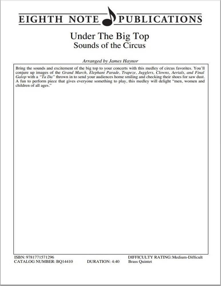 Under The Big Top - Haynor - Brass Quintet