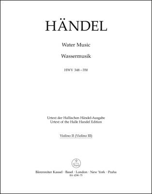 Water Music HWV 348-350 - Handel - Part, Urtext Edition