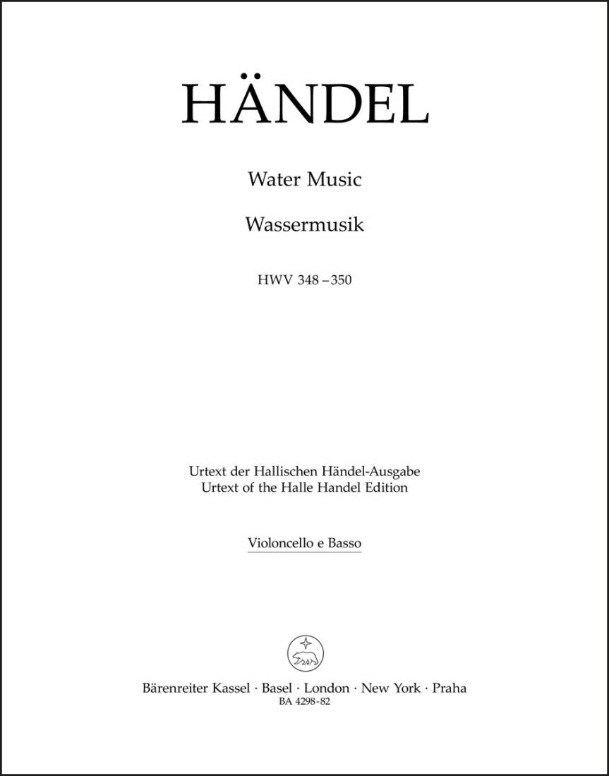 Water Music HWV 348-350 - Handel - Part, Urtext Edition