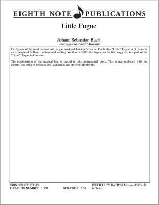 Eighth Note Publications - Little Fugue - Bach/Marlatt - Flute Sextet