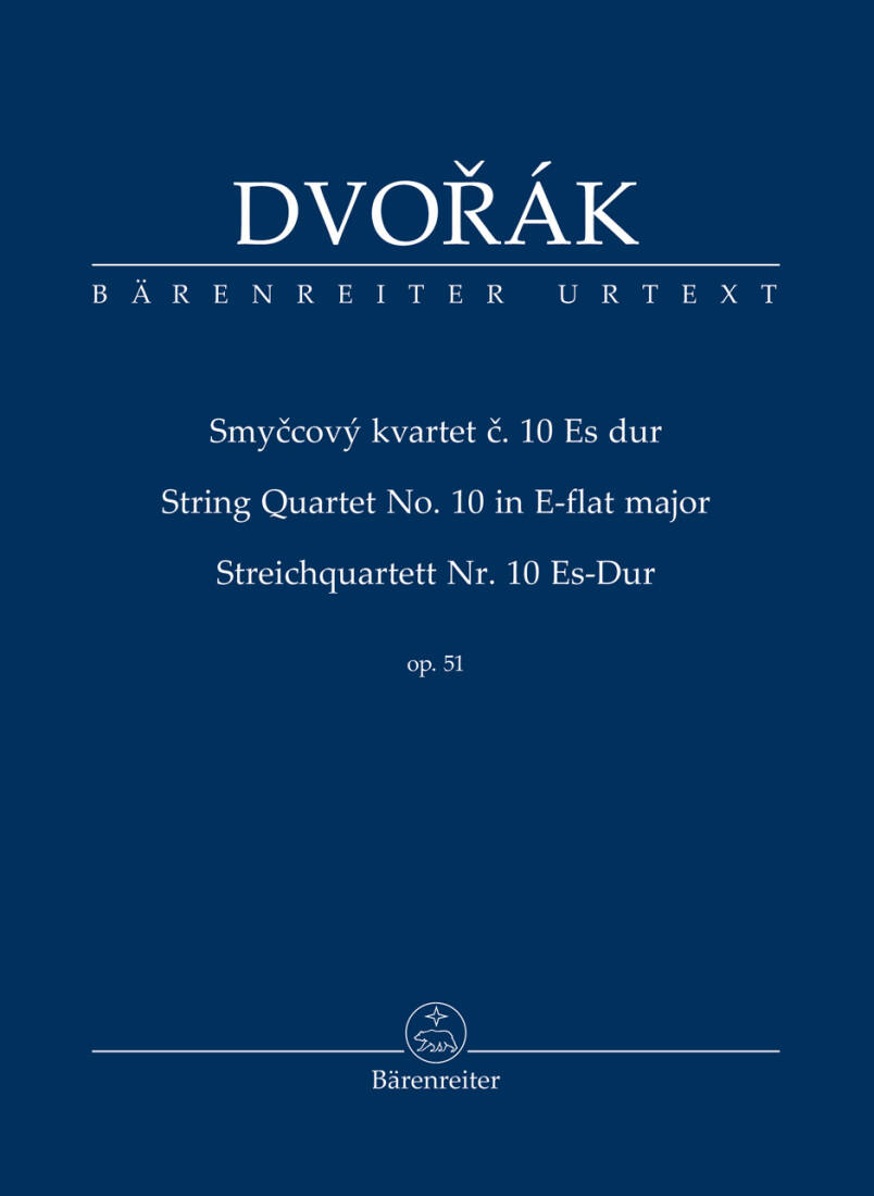 String Quartet No. 10 in E-flat Major Op. 51 - Dvorak - Study Score, Urtext Edition - String Quartet