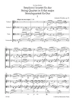 String Quartet No. 10 in E-flat Major Op. 51 - Dvorak - Study Score, Urtext Edition - String Quartet