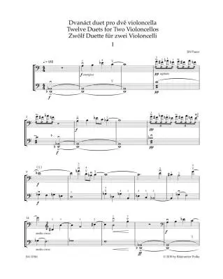 Twelve Duets for Two Violoncellos - Pauer - Performance Score, Anthology