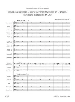 Slavonic Rhapsody in D Major Op. 45/1 - Dvorak - Study Score, Urtext Edition