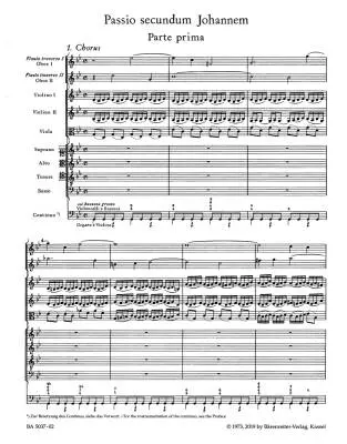 St. John Passion BWV 245 - Bach - Score, Urtext Edition - Soloists, Mixed Choir (Satb), Orchestra