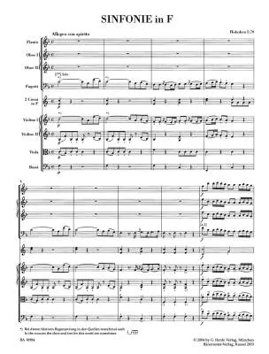 Symphony in F Major Hob. I:79 - Haydn - Score, Urtext Edition