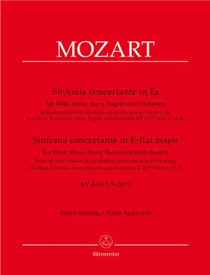 Baerenreiter Verlag - Sinfonia Concertante for Four Wind Instruments and Orchestra in E-flat Major K. Anh I/9(297b) - Mozart - Piano Reduction, Set of Parts - Wind Instruments, Orchestra