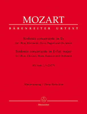 Sinfonia Concertante for Oboe, Clarinet, Horn, Bassoon and Orchestra in E-flat Major K. Anh. I,9 (297b) - Mozart - Piano Reduction, Urtext Edition