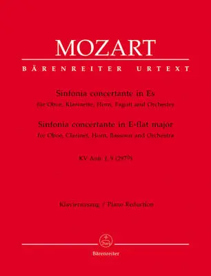 Baerenreiter Verlag - Sinfonia Concertante for Oboe, Clarinet, Horn, Bassoon and Orchestra in E-flat Major K. Anh. I,9 (297b) - Mozart - Piano Reduction, Urtext Edition