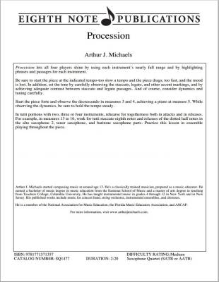 Eighth Note Publications - Procession - Michaels - Saxophone Quartet (SATB or AATB)