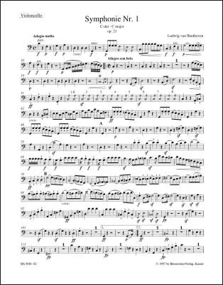 Baerenreiter Verlag - Symphony No. 1 in C Major Op. 21 - Beethoven - Part, Urtext Edition