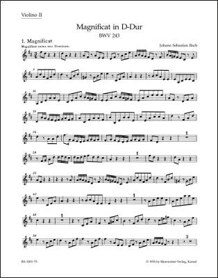 Magnificat in D Major BWV 243 - Bach - Violin II Part, Urtext Edition
