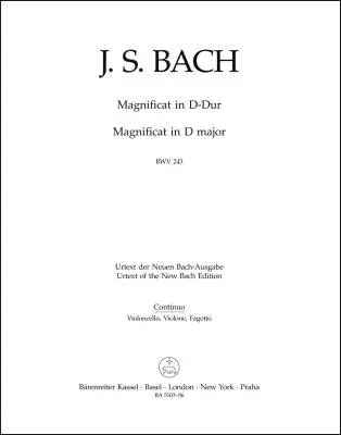 Magnificat in D Major BWV 243 - Bach - Basso Continuo/Cello/Double Bass Part, Urtext Edition