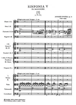 Symphonie No. 5 F-dur Op. 76 - Dvorak - Study Score - Orchestra