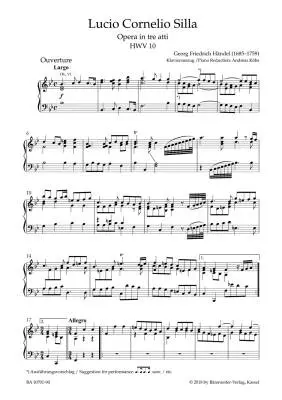 Lucio Cornelio Silla HWV 10 - Handel - Vocal Score, Urtext Edition - Vocal, Orchestra