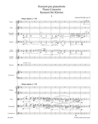 Concerto for Piano and Orchestra in G Minor Op. 33 B 63 - Dvorak - Score, Urtext Edition - Piano, Orchestra