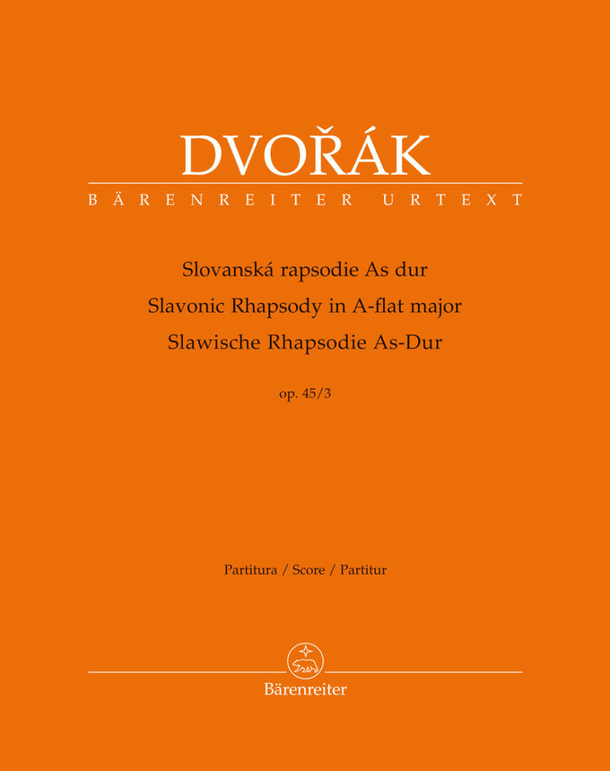 Slavonic Rhapsody in a Flat Major Op. 45/3 - Dvorak - Score, Urtext Edition