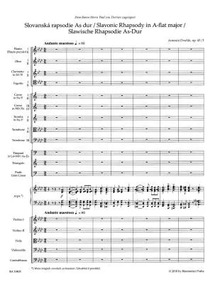 Slavonic Rhapsody in a Flat Major Op. 45/3 - Dvorak - Score, Urtext Edition