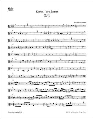 Komm, Jesu, Komm BWV 229 - Bach - Viola Part, Urtext Edition