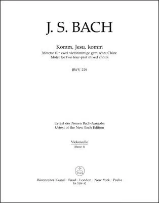 Baerenreiter Verlag - Komm, Jesu, Komm BWV 229 - Bach - Cello Part, Urtext Edition