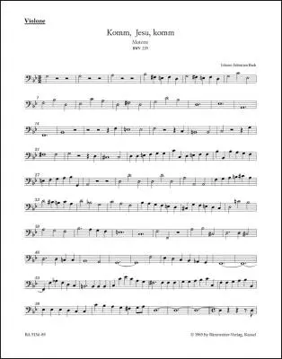 Baerenreiter Verlag - Komm, Jesu, Komm BWV 229 - Bach - Violin Part, Urtext Edition