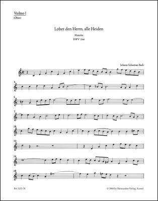 Lobet den Herrn, Alle Heiden BWV 230 - Bach - Violin/Oboe Part, Urtext Edition