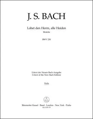 Lobet den Herrn, Alle Heiden BWV 230 - Bach - Viola Part, Urtext Edition