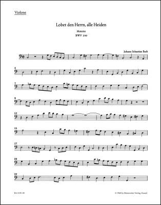Lobet den Herrn, Alle Heiden BWV 230 - Bach - Violin Part, Urtext Edition