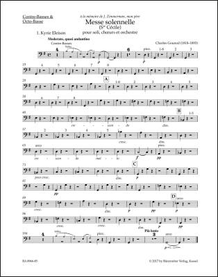 Messe Solennelle (Ste Cecile) for Soloists, Choir and Orchestra - Gounod - Double Bass Part, Urtext Edition