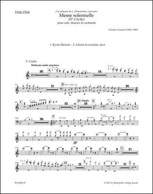 Baerenreiter Verlag - Messe Solennelle (Ste Cecile) for Soloists, Choir and Orchestra - Gounod - Wind Set, Urtext Edition