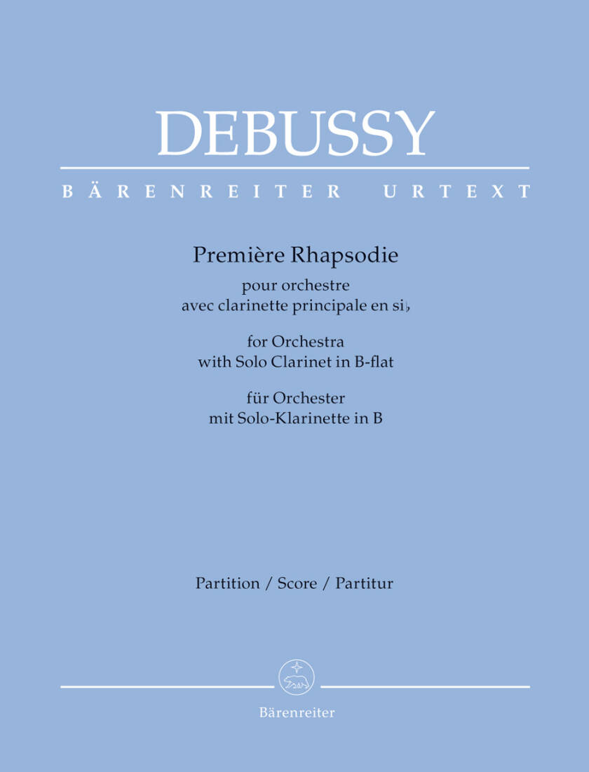 Premiere Rhapsodie for Orchestra with Solo Clarinet in B-flat - Debussy - Score, Urtext Edition - Clarinet, Orchestra
