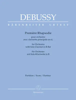 Baerenreiter Verlag - Premiere Rhapsodie for Orchestra with Solo Clarinet in B-flat - Debussy - Score, Urtext Edition - Clarinet, Orchestra