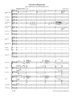 Premiere Rhapsodie for Orchestra with Solo Clarinet in B-flat - Debussy - Score, Urtext Edition - Clarinet, Orchestra